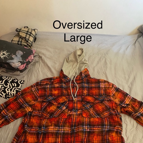 Light Grey Hooded Flannel - Picture 1 of 1